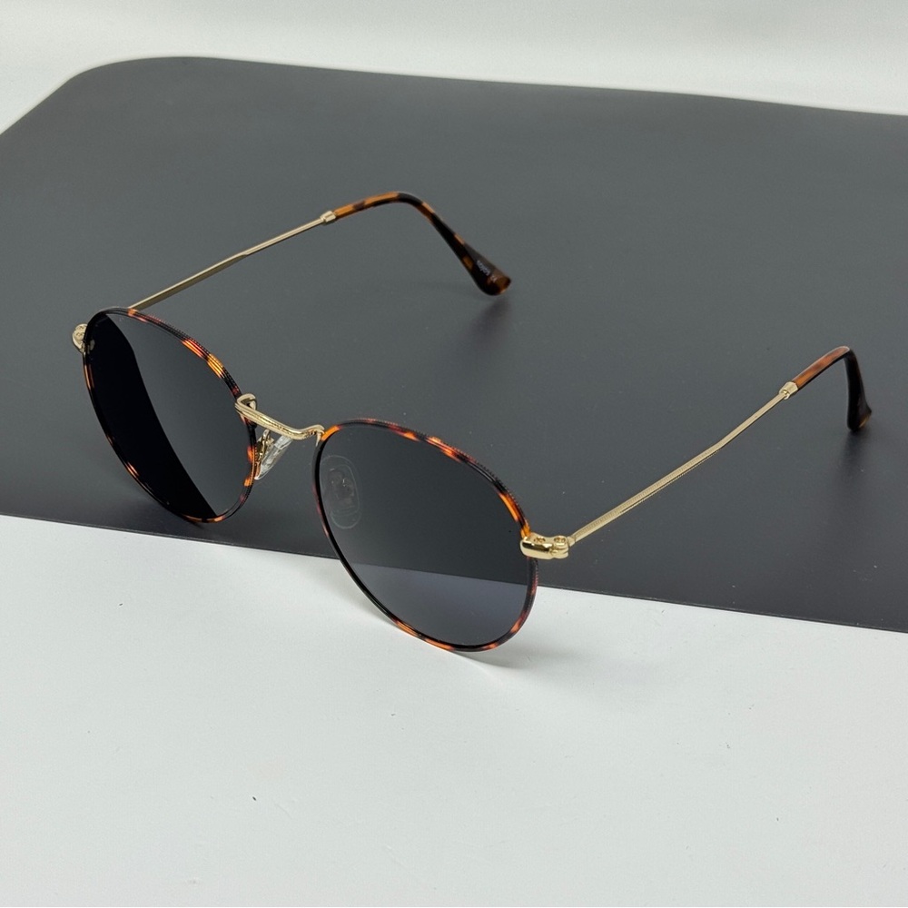 Sojos Sunglasses gold tortoise front polarized round - Picture 5 of 11